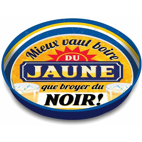 Plateau métallique BOIRE DU JAUNE (1/3)