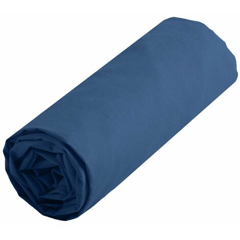 Drap housse uni 140 x 190 cm - Blue Jean