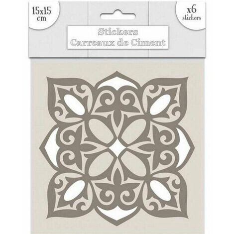 6 stickers à carreaux de ciment 15 x 15 cm blanc United Labels | La Redoute