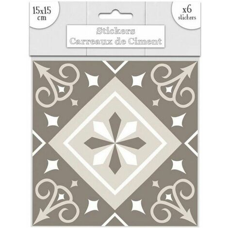 6 stickers à carreaux de ciment 15 x 15 cm (1/2)