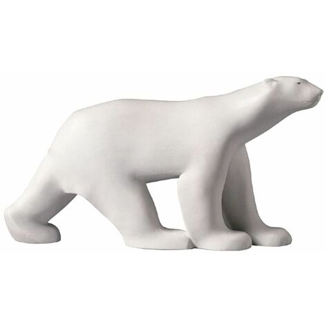 Figurine miniature ours blanc en résine – Hauteur 5 cm, Longueur 10 cm, Largeur 3.5 cm – Détails réalistes pour collection