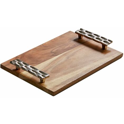 Plateau en bois poignées en aluminium 38 cm (1/2)