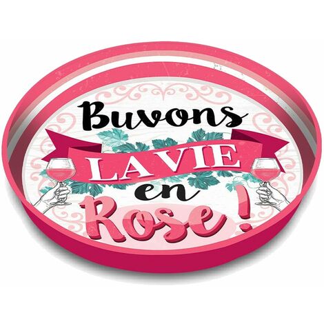 Plateau métallique la vie en rose (1/3)
