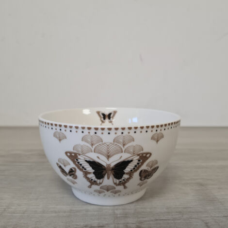 Bol En Porcelaine Française Faye - Motif Feuilles 480 Ml - Neuf Pour Petit-déjeuner Ou Soupe