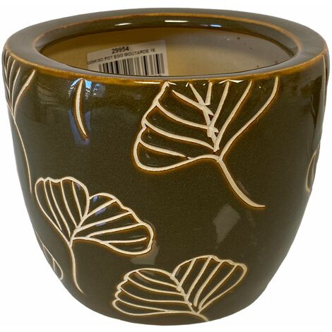 Cache pot Jaune Ginkgo en Terre Cuite 14 cm (1/2)