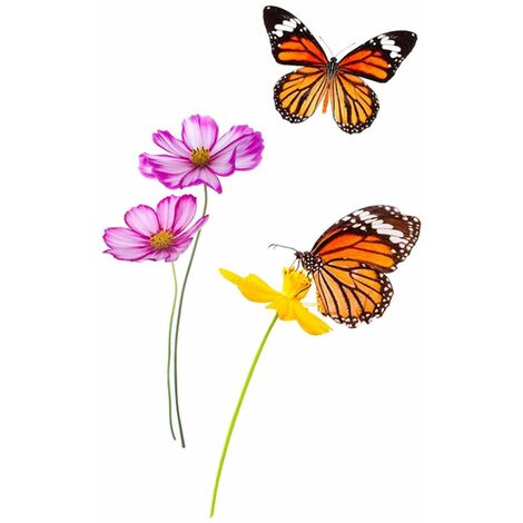 Autocollant Mural Fleurs et Papillons (1/2)