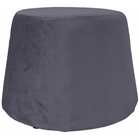 Pouf recouvert de velours Gris 31.5 x 34 x 46.5 cm (1/5)