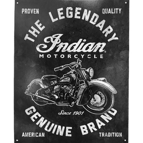 Plaque métallique Rectangulaire Indian Since 1901 40.5 x 31.5 cm