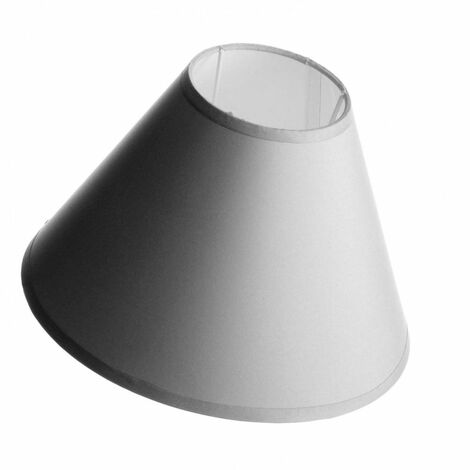Abat-jour conique gris 25 cm – Polyester et métal – Hauteur 17.5 cm – Compatible avec ampoules E14/E27 – Unimasa