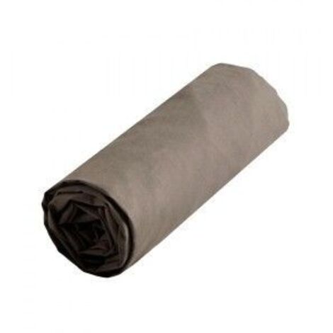 Drap housse uni 160 x 200 cm - Taupe (1/3)