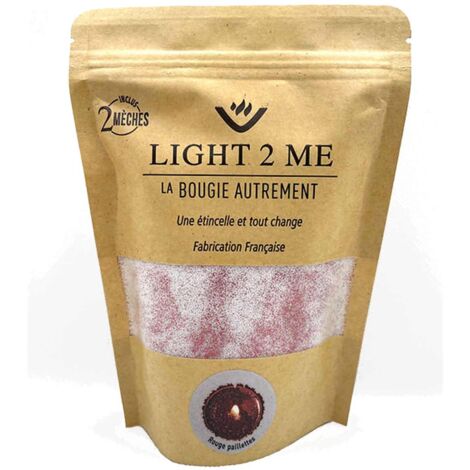 Bougie en poudre 250 grs la bougie autrement rouge pailleté (1/3)