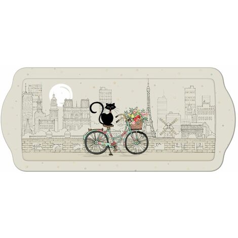 Plateau Rectangulaire Décoratif Chat Klimt – Style Art Déco – En Plastique Lavable – Décoration D'intérieur
