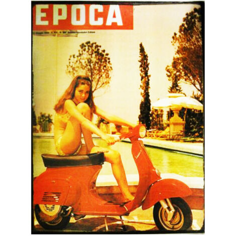 Plaque Métal Publicité Émail CIAO Bella Vespa - Petite taille - 200mm x