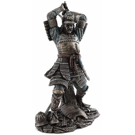 Statue samouraï en résine aspect bronze – Hauteur 23 cm – Largeur 15 cm – Profondeur 10 cm – Décoration intérieure unique