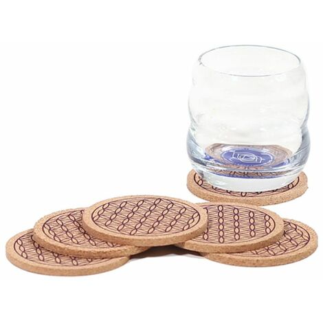 Set de 6 sous-verres en liège - Fleur de Vie (1/2)