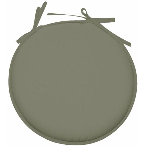 Galette de chaise ronde en polyester gris souris