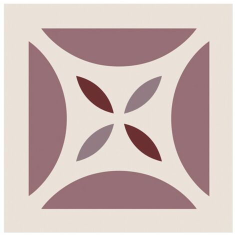 6 Stickers carreaux de ciment - 15 x 15 cm - Arabesque bleu et marron