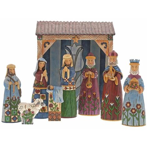 Statuettes et crèche Jim Shore  - Nativité - 9 éléments
