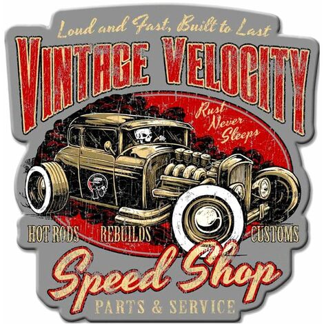 Plaque métallique relief Vintage Velocity (1/2)