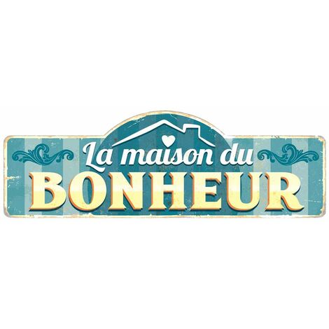 Grande Plaque métallique Bonheur (1/2)