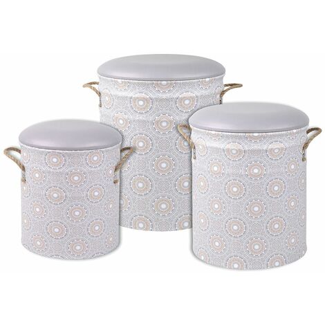Set de 3 Poufs TAIPEI avec rangement - Gigogne (1/5)