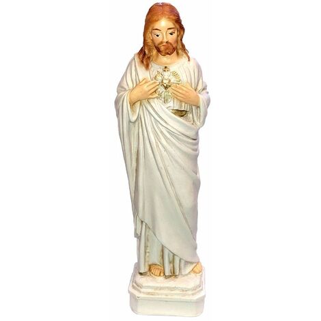 Statuette Jésus Christ Sacré coeur beige (1/2)