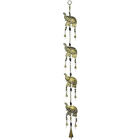 Mobile clochettes 4 Éléphants en métal 90 cm (1/2)
