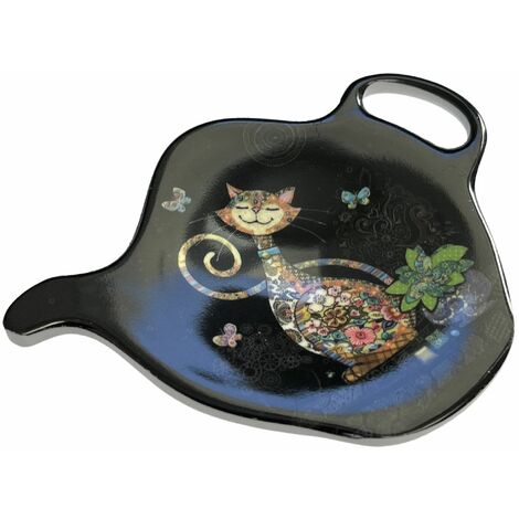 Soucoupe pour sachet de thé chat papillons (1/2)