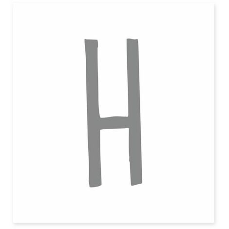 Sticker de décoration murale Lettre H - Gris (1/2)