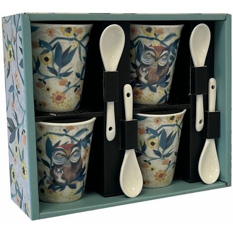 Lot De 4 Gobelets à Expresso Enesco - Rêve - Céramique - Neufs En Boîte