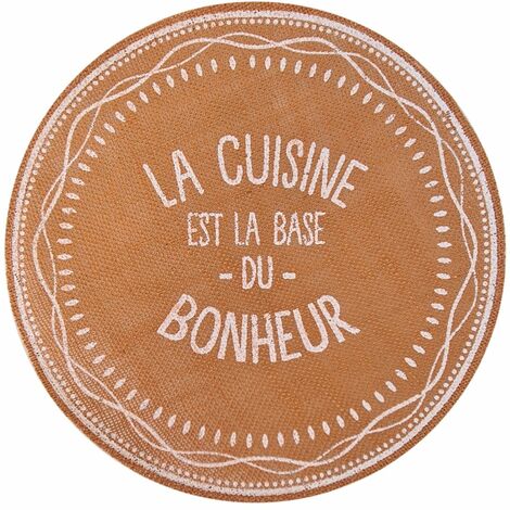 Set de table rond La Cuisine est la base du Bonheur (1/2)