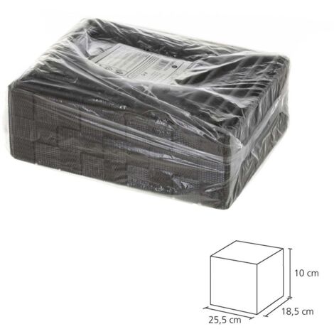 Lot de 7 paniers de rangement en polypropylène gris (1/4)
