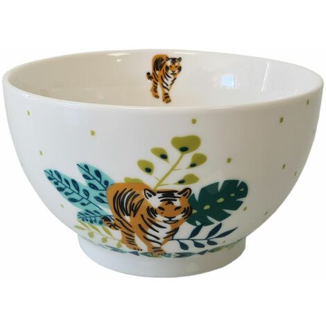 Bol en porcelaine Vert à décor de fleurs