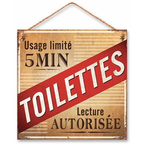 Plaque métal à suspendre Toilettes Usage Limité 20 cm (1/2)