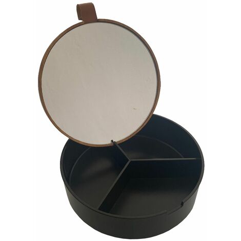 Miroir avec compartiments à bijoux en bambou (1/2)