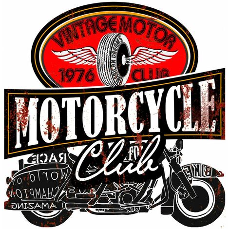 Plaque métallique relief Motorcycle (1/2)