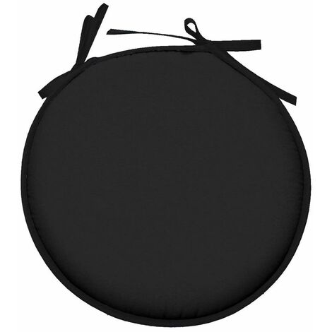 Galette de chaise ronde en polyester 40x40cm – Couleur noire – Confort optimal pour salle à manger et cuisine – Stof