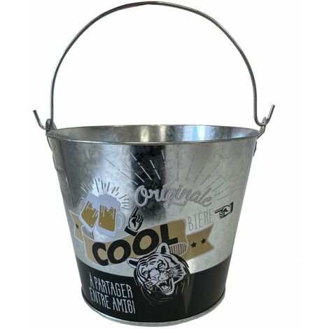 Seau à bière COOL en métal aspect zinc (1/2)