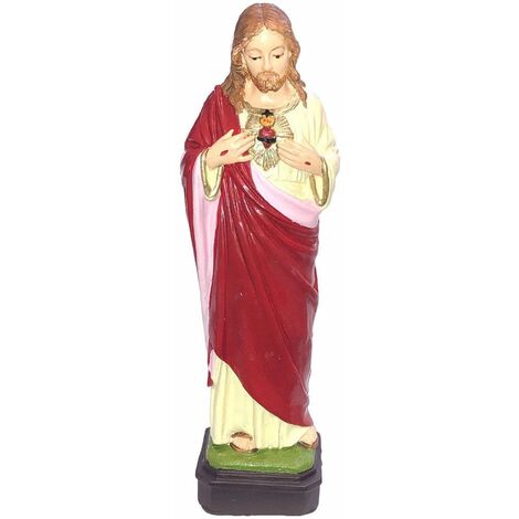 Statuette Jésus Christ Sacré Coeur Rouge (1/2)