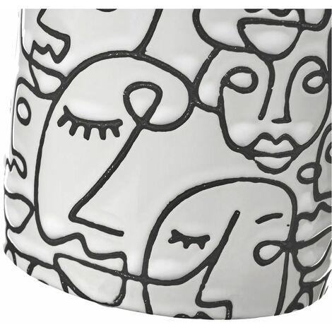 Cache pot blanc en céramique avec les fleurs en relief