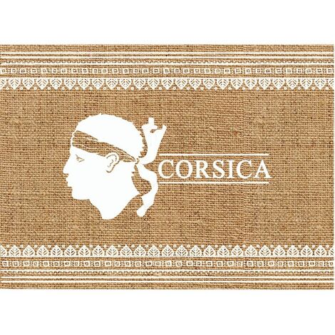 Set de table rectangulaire en toile de jute - Tête de Maure