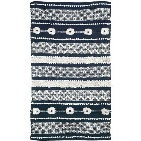 Tapis Bohème Ethnique noir (1/4)