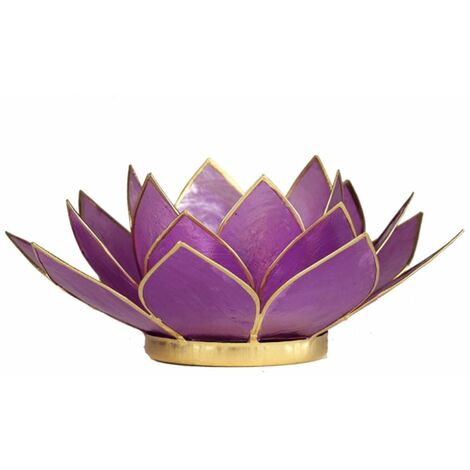 Porte Bougie Fleur de Lotus Lilas (1/2)