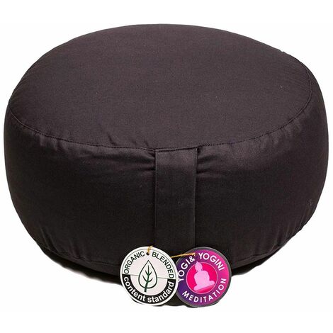 Coussin Noir Méditation coton BIO (1/2)