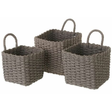 Set 3 panières en fibre de papier tressée (1/3)