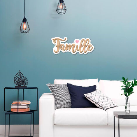 Décoration murale en bois FAMILLE