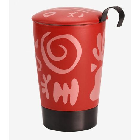 Tasse en porcelaine à double paroi avec infuseur Opéra Rouge (1/2)