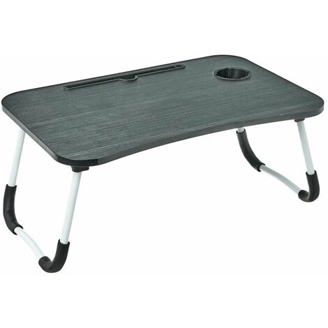 Plateau sur pieds en métal et MDF noir (1/2)