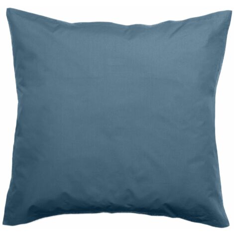 Taie d'oreiller en percale de coton - Manoir - 65 x 65 cm - Bleu azur - Livraison gratuite