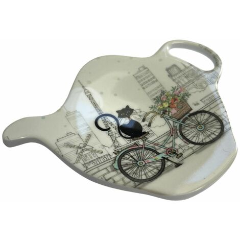 Soucoupe pour sachet de thé Chat vélo (1/2)